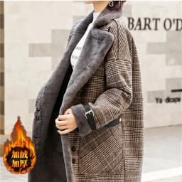 2026 Autumn Winter New Plaid Cotton Jacket Women's Fashion Warm Temperament Polo Collar Wool Coat Female Long Parkas Overcoat