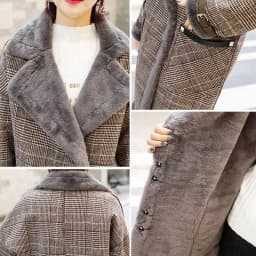 2026 Autumn Winter New Plaid Cotton Jacket Women's Fashion Warm Temperament Polo Collar Wool Coat Female Long Parkas Overcoat