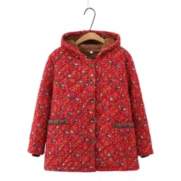Chaquetas Para Mujeres New Hooded Middle Aged Mother Printed Cotton Jacket Thicken Velvet Warm Parkas Women Winter Coat 2XL-8XL