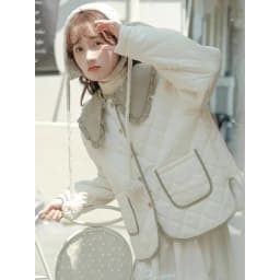 Splicing Doll Collar Women's Cotton Coat 2025 Autumn Winter New Foreign Female Rhombic Design Thick Jacket Warm Velvet Overcoat