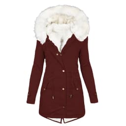 Spliced Fleece Women Parkas Covered Button Parka Zipper Cardigan Outerwear Hooded Long Sleeve Jackets Solid Casual Loose