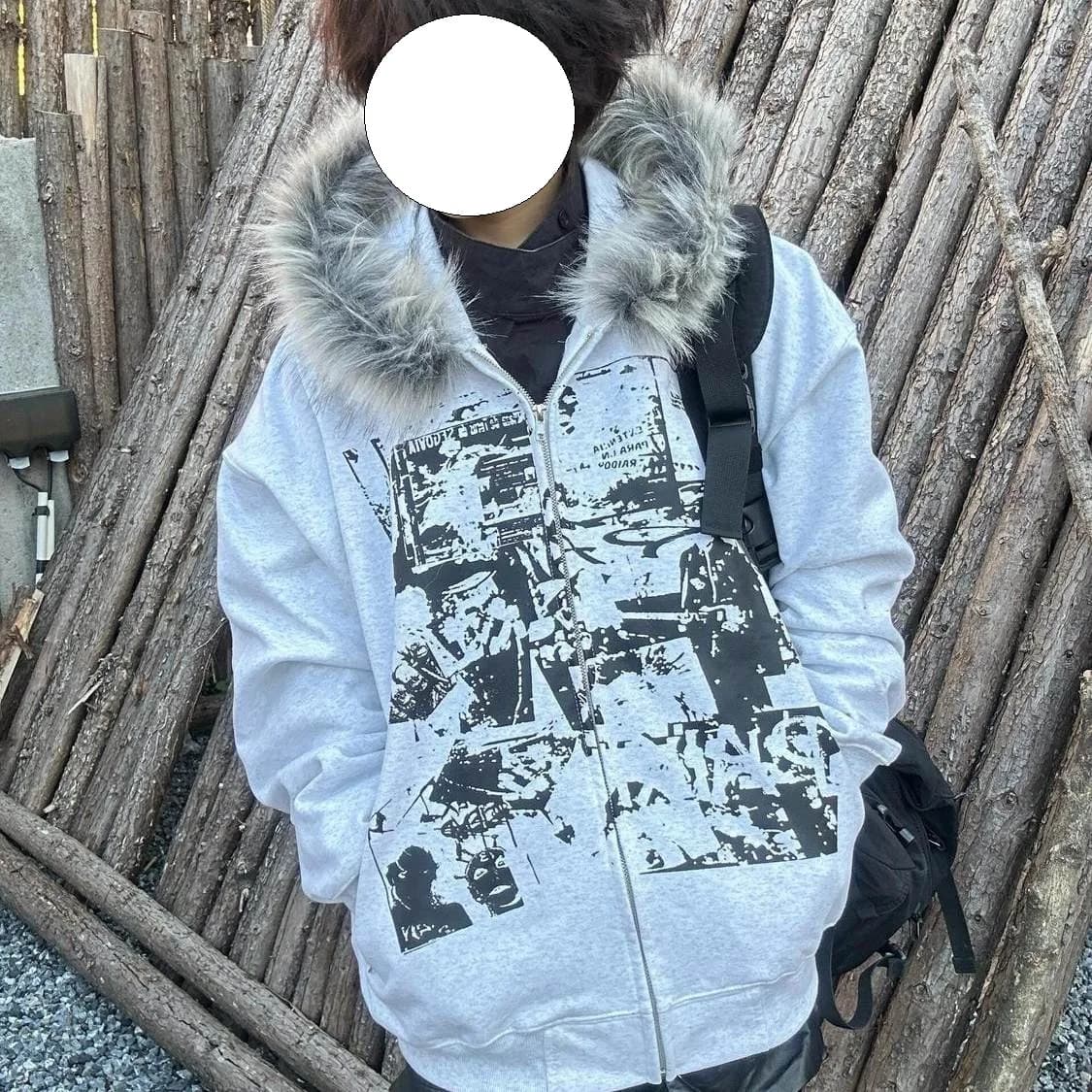 Retro Unisex 2026 Autumn Thin Thick Hooded Jacket with Fur Collar Cardigan Style Cotton Sweatshirt for Men And Women