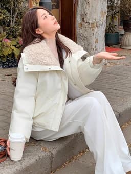 2025 New Versatile Small Sheepskin Cotton Jacket Women Short down Lamb Fur Winter Turned Fur Collar Cotton Coat Jacket