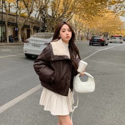 2025 New Versatile Small Sheepskin Cotton Jacket Women Short down Lamb Fur Winter Turned Fur Collar Cotton Coat Jacket