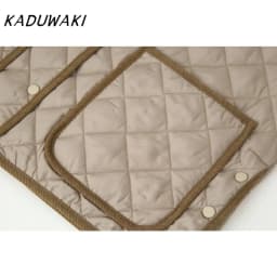 KADUWAKI European and American Style Fashion Multicolor Quilted Cotton Jacket Casual Stitching Long Sleeve Cotton Coat Outerwear
