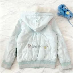 Japanese Reversible Women Parkas Kawaii Cartoon Embroidery Warm Long Sleeve Jackets Winter Chic Casual Zip Up Cotton Padded Coat
