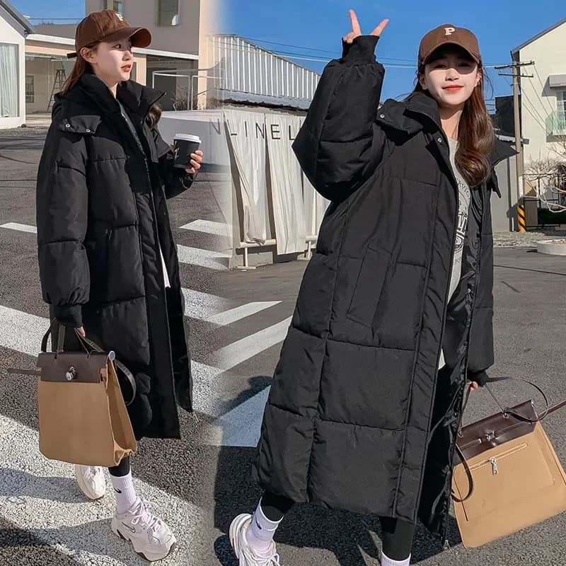 2026 New Winter Women Jacket Warm Parkas Female Thicken Puffer Coat Cotton Padded Parka Long Hooded Outwear Loose Women Snow Jac