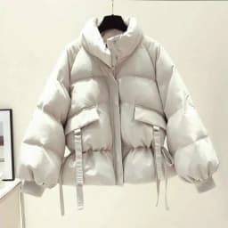 DEAT 2026 Winter New Arrivals Cotton-padded Coat Women Bandage Oversized Warm Jacket Fashion Temperament Female Tide ML526