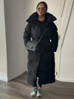 Casual Lace-up Long Padded Jackets Women's Loose Full Sleeves Stand Collar Pocket Maxi Coat 2026 New Winter Ladies Solid Outwear