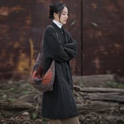 Johnature Women Chinese Style Linen Parkas Stand Long Sleeve Winter Coats Striped Button Plus Cotton 2025 New Loose Warm Parkas