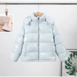 Fashion Shiny Solid Hooded Quilted Jacket Women Stand Collar Long Sleeve Zipper Pocket Street Warm Coat 2026 Winter Lady Outwear