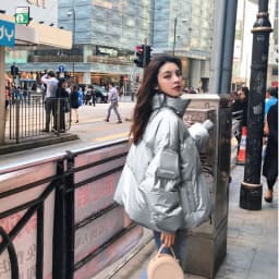 Large Size Loose Winter Jackets Fashion Glossy Bright Parka Women's Cotton Coat Jacket Winter Warm Thick Parka Womens Jacket