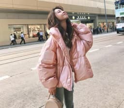 Large Size Loose Winter Jackets Fashion Glossy Bright Parka Women's Cotton Coat Jacket Winter Warm Thick Parka Womens Jacket