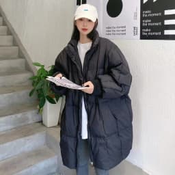 Loose Women's Cotton Jacket 2026 New Style Casual Fashion Hong Kong Style Mid-Length Korean Version Thickened Polyester Fill