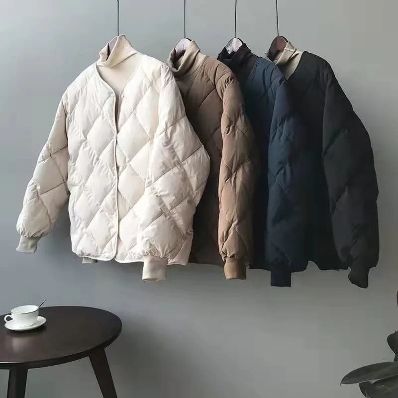 Korean Style Quilted Cotton Jacket Women's Short Padded Coat Loose Baseball Bread Thick Outerwear for Winter Season