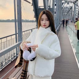 Women's Winter Lapel Puffer Jacket Loose Y2K Fashion Down Cotton Coat Woman Solid Color Casual Windproof Warm Cropped Parkas