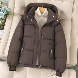 Fashion Short Hooded Parkas Coats Thicken Warm Down Cotton Jacket Women's 2025 Winter New Chic Loose Bread Outerwear Female