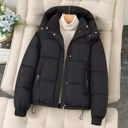 Fashion Short Hooded Parkas Coats Thicken Warm Down Cotton Jacket Women's 2025 Winter New Chic Loose Bread Outerwear Female