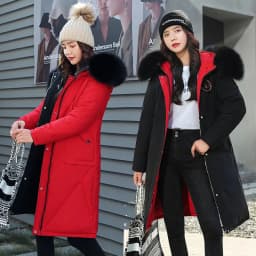 Double Sided Wearing Parker 2026 Winter New Women's Down Cotton Jacket Big Fur Collar Hooded Coat Female Thicken Parka Overcoat
