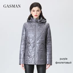 GASMAN 2022 NEW Spring Autumn Jackets Short fashion zipper Women coat Lightweight warm Women's jacket Hooded outwear 81071