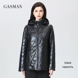 GASMAN 2022 NEW Spring Autumn Jackets Short fashion zipper Women coat Lightweight warm Women's jacket Hooded outwear 81071