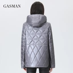 GASMAN 2022 NEW Spring Autumn Jackets Short fashion zipper Women coat Lightweight warm Women's jacket Hooded outwear 81071