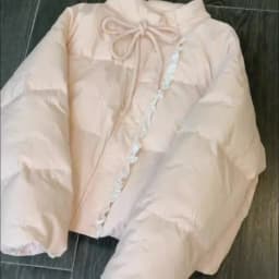 Pink Bow Knot Tied Cotton Jaet Women's Winter Faion High-End Feel Patchwork Coat Long Sve f High Collar Single Button