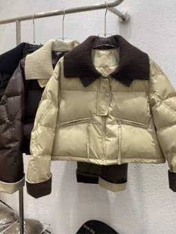 Women Coffee Parkas Jacket Thicken Warm Long Sleeve Turtleneck Padded Coat Vintage Overcoat Streetwear 2000s Clothes Winter 2024