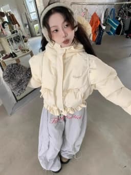 2024 New Pleated Autumn Winter Parkas Korean Sweet Bow Appliques Fashion Popular Y2k Aesthetic Coats Harajuku Girl Clothes