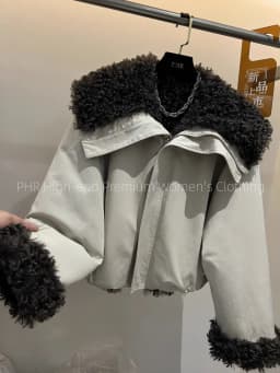 Neploe Moda Europe New Winter Parkas Fur Turn-down Collar Warm Thicked Women Clothing Loose Short Lambswool Minority Crop Tops