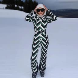 Striped Ski Suit Women Waterproof Stand Collar Hooded Snow Coat Sport Parkas Zipper Jumpsuit 2026 NEW Thick Warm Lady Skiwears
