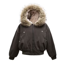 Autumn Winter Cotton Padded Jacket Women Outerwear Thick Warm Oversize Short Coat Female Hooded Long Sleeve Fur Collar Parkas