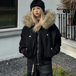Autumn Winter Cotton Padded Jacket Women Outerwear Thick Warm Oversize Short Coat Female Hooded Long Sleeve Fur Collar Parkas