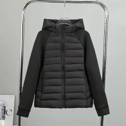 2026 Fashion Patchwork Cotton-padded Coat Women's Short Parka Autumn Winter Hooded Light-thin Spliced Jacket Lady Slim Outerwear