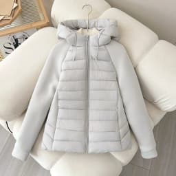 2026 Fashion Patchwork Cotton-padded Coat Women's Short Parka Autumn Winter Hooded Light-thin Spliced Jacket Lady Slim Outerwear