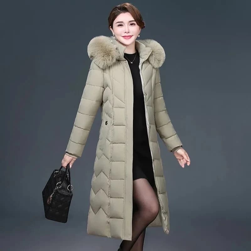 Middle Aged Mother Down Cotton Jacket 6XL Winter Oversized Thick Hooded Coat Windproof Rainproof Female Warm Long Parka Overcoat