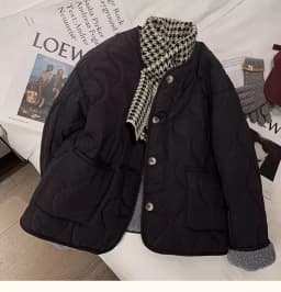 Lamb Fur Lined Thickened Cotton Jacket Women's Spring Autumn Outerwear Warm Stylish Commute Style Loose Fit Single Button