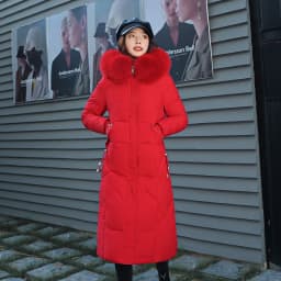 2023 Long Parkas Women Winter Coats Long Sleeve Down Cotton Cotton Jacket Slim Warm Lace-up Jackets Casual Coats