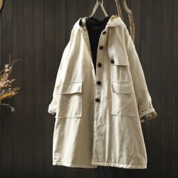 Johnature Women Vintage Hooded Button Parkas Plus Cotton Winter Coats Solid Color Patchwork Pockets 2025 New Warm Long Parkas
