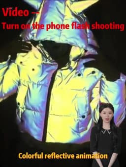 Winter Women Rainbow Reflective Horn Hooded Parkas Down Bubble Coat Puffer Jacket Bling Luminous Cute Hooded Down Jacket Outcoat