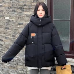 2025 Autumn Winter New Cotton Jacket Women's Korean Cotton-Padded Thicken Warm Hooded Parkas Short Coat Female Casual Ladies Top