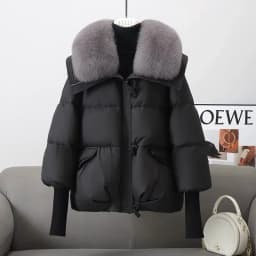 2026 Winter Down Cotton Short Padded Jacket Women Parkas Fur Collar Thick Cotton Coats Clothes Black Casual Outerwear Female New