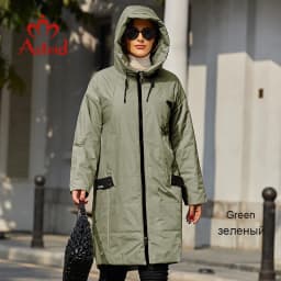 Astrid 2022 Spring Women Parkas Oversize Long Loose Padded Down Coats Hooded Women's Jacket Fashion Outerwear Quilted AM-7561