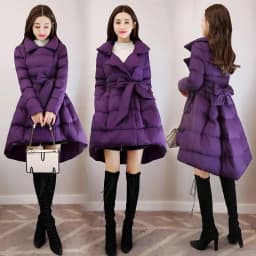 2025 Winter Warm Jacket Womens Medium to Long Suit Collar A-line Puff Cotton Coat Korean Edition Thickened Cotton Clothes Trendy