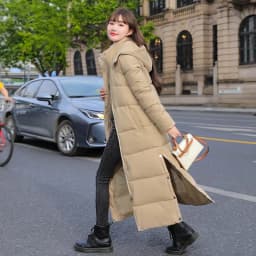 Women Parkas Long Coats Hooded Coat Maxi Autumn Casual Loose Thick Warm Outerwear Coat Jackets Elegant Splice Winter Jacket