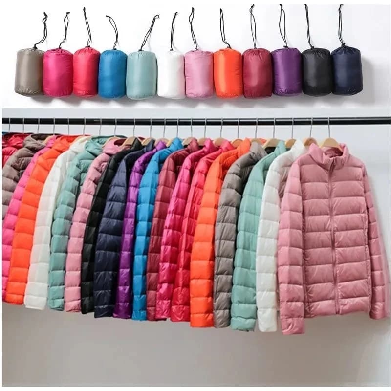 New Women Thin Down Jacket White Duck Down Ultralight Jackets Autumn Winter Puffer Jacket Warm Coats Portable Female Outwear