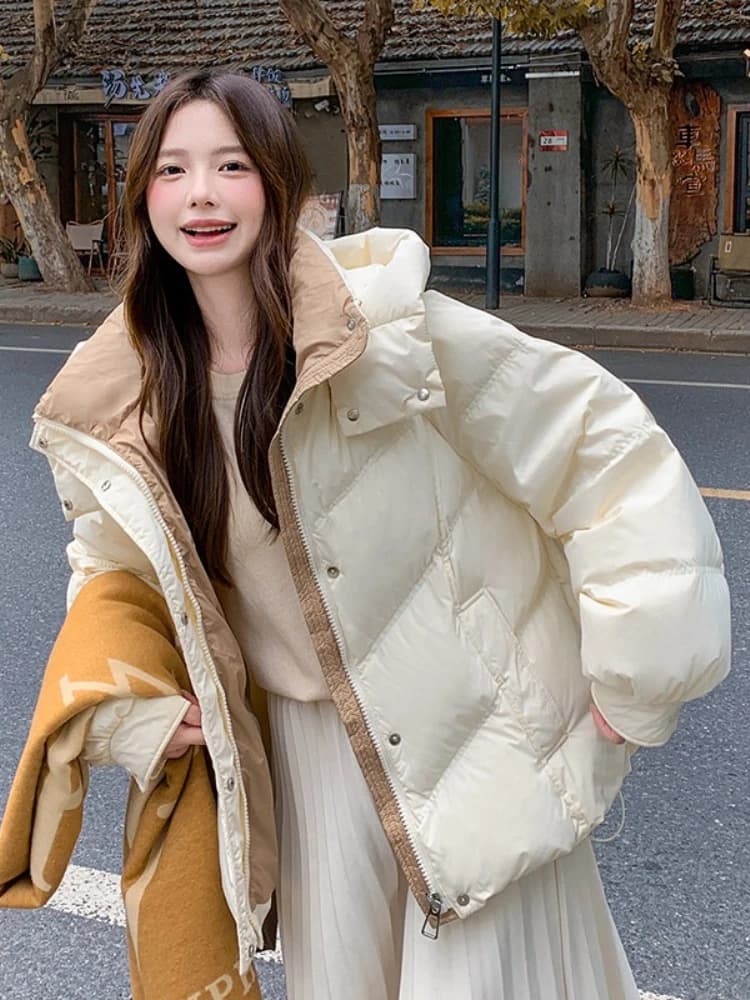 2026 Women Clothing Short Cotton Coat Winter New Style Loose Fit Thickened Petite Cotton Jacket Cold Protection Bread Parkas