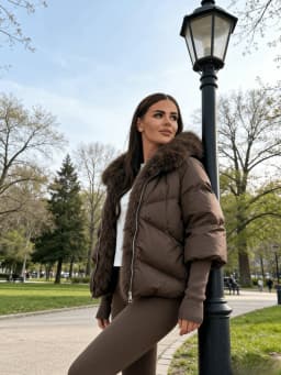 Women's Jackets Coat Hooded Fur Patchwork New Outwear Knitted Cuffs Zipper Female Fashion Elegant Solid Short Coat For Ladies