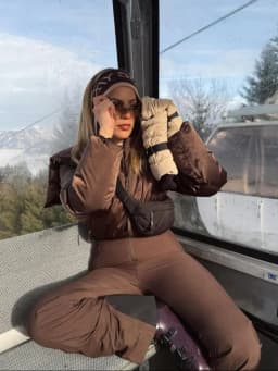 Cotton Padded Ski Jumpsuit Sets Women Zipper High Waist Windproof Outwear Wide Leg Snow 2025 Winter Sports Street Lady Skiwear