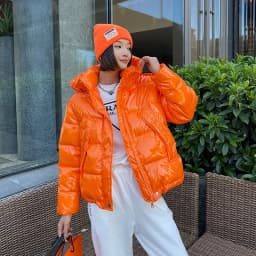 Candy Colors Hooded Glossy Cotton-padded Coat Women Short Warm Parkas 2026 Winter Casual Long Sleeve Cotton-clothes Outerwear